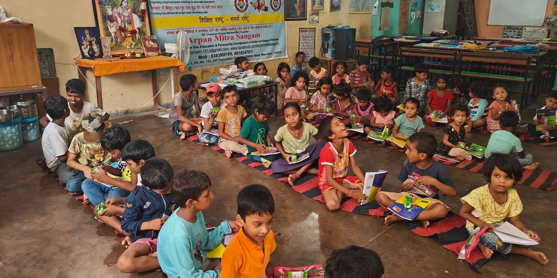 Children at a free class at the centre